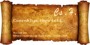 Csereklye Henriett névjegykártya